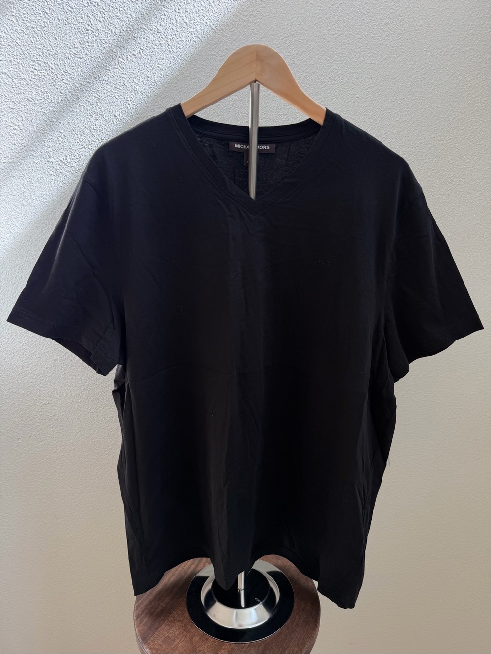 Michael Kors Black Short-Sleeve V-Neck Tee